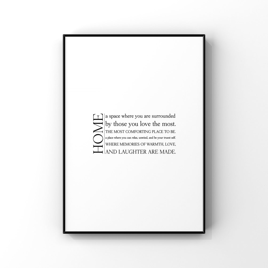 Home Definition Typography Poster Heartwarming Gift for New Homeowners