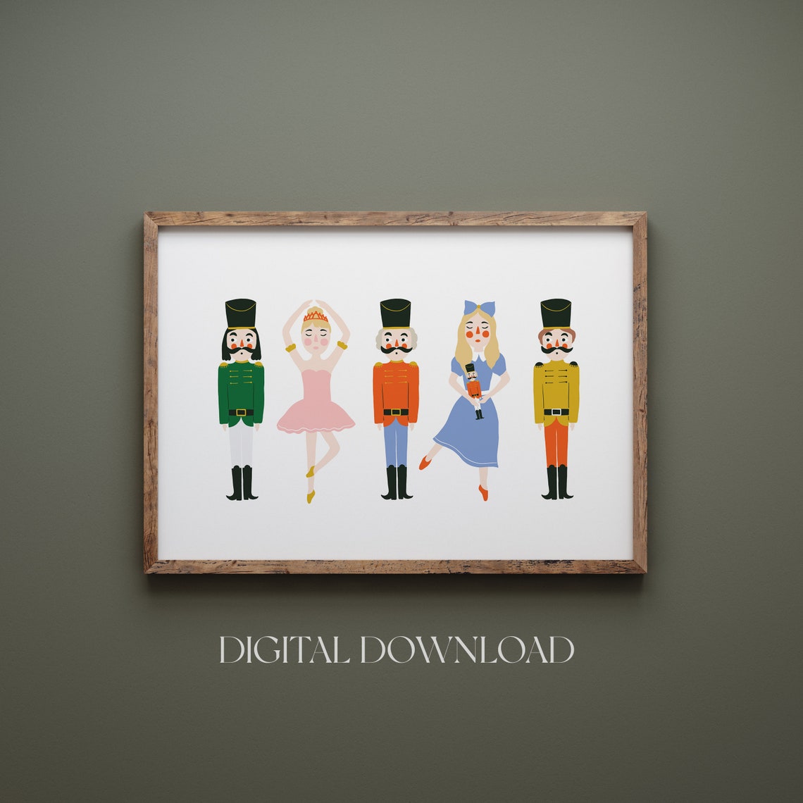 Christmas Nutcracker Characters Ballet Dancer Holiday Kids Poster