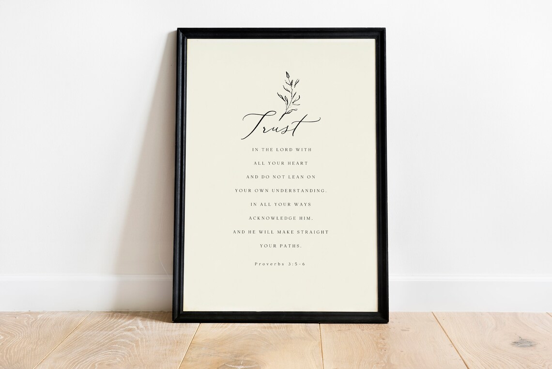 Trust In The Lord Scripture Minimalist Art Print - Image 2