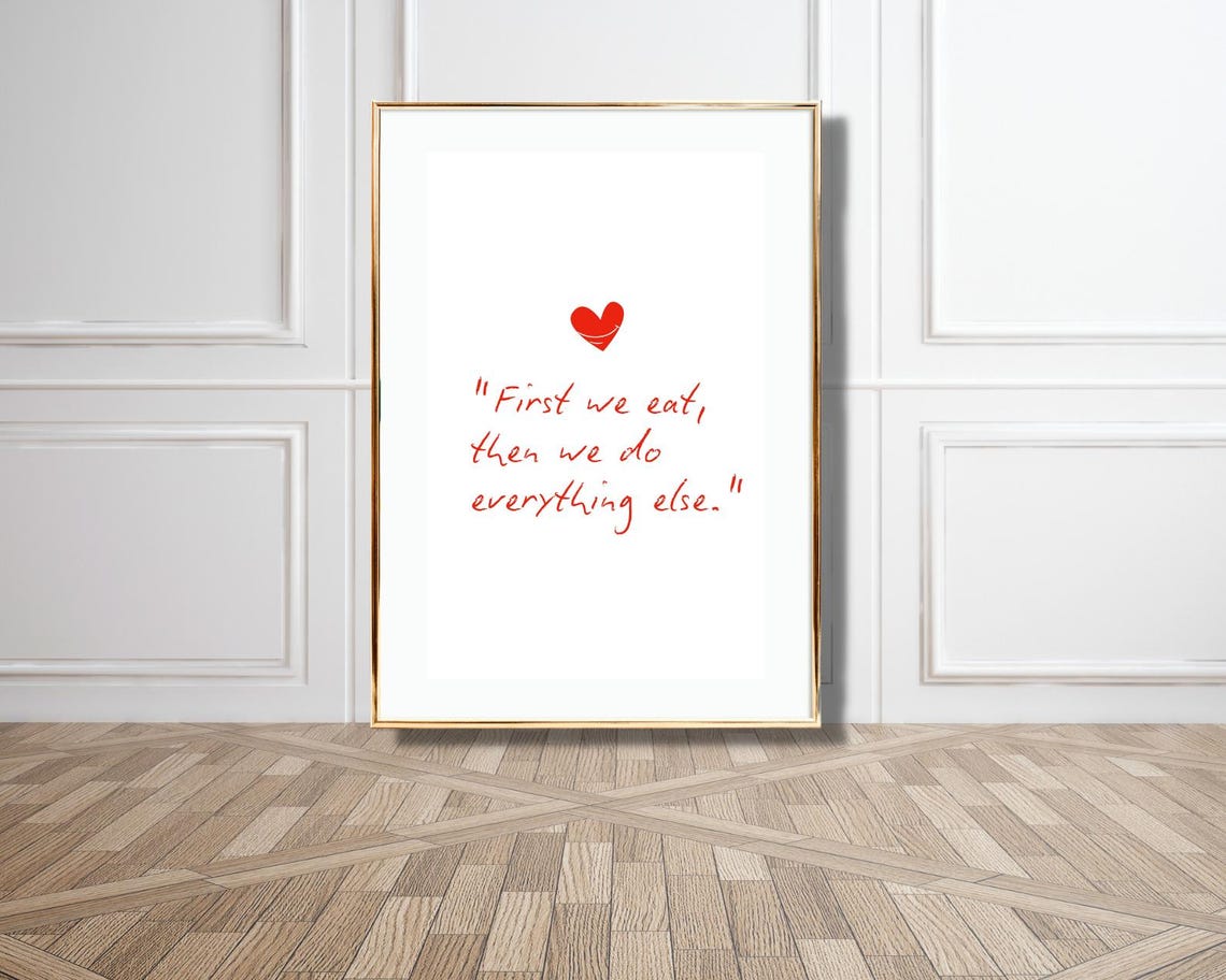 The Secret Ingredient Is Always Love Red Script Kitchen Quote Poster - Image 2