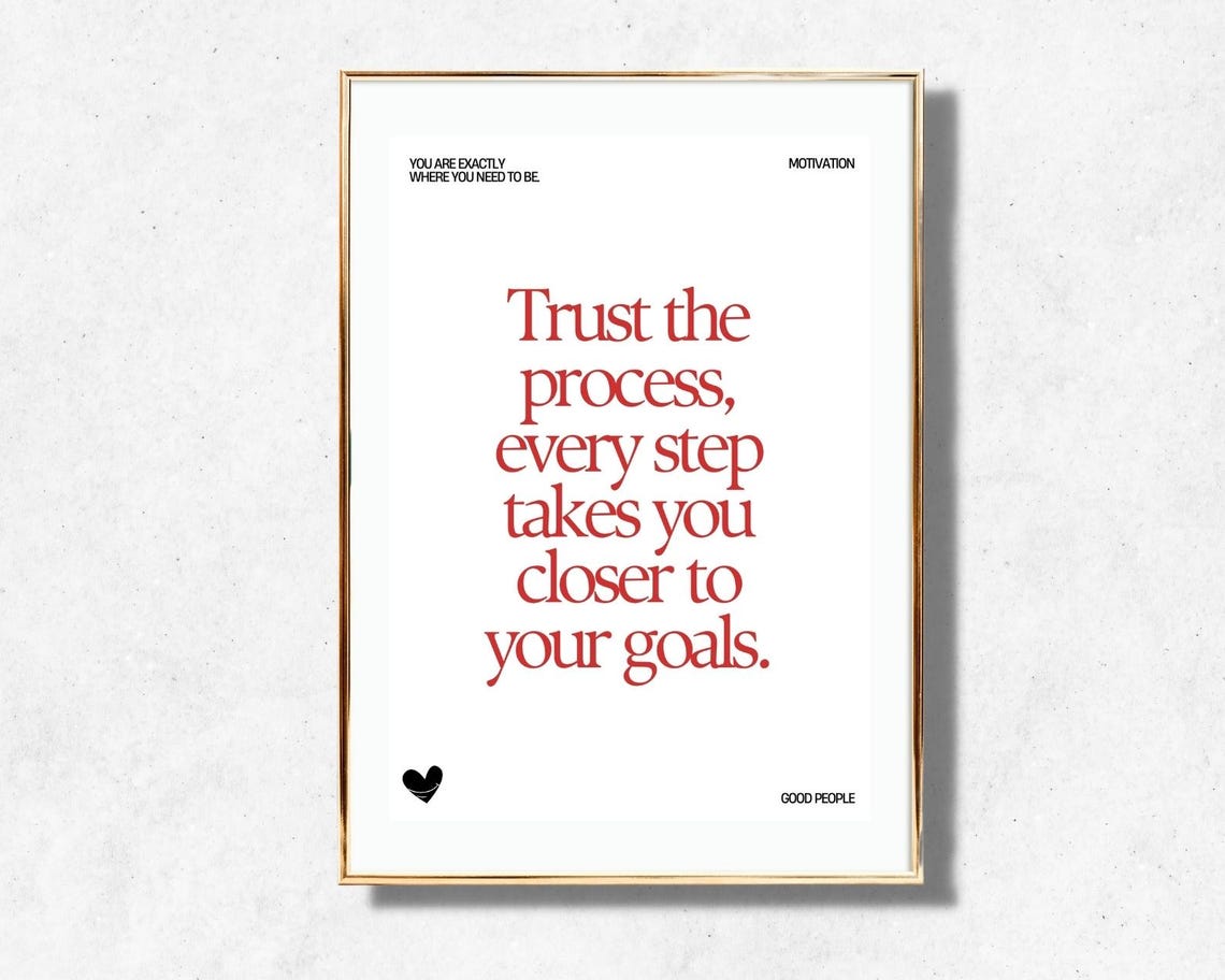 Trust The Process Every Step Takes You Closer To Your Goals Poster - Image 2