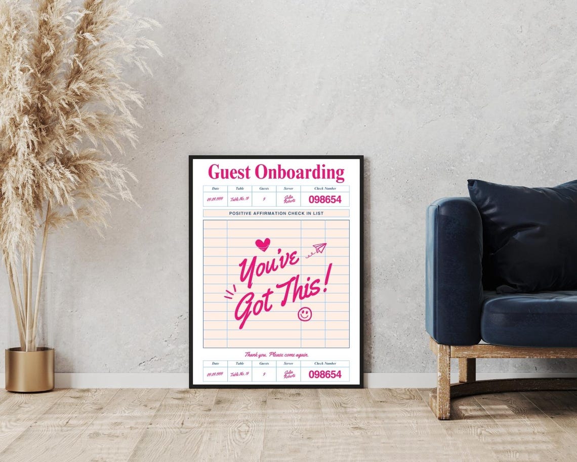 You Have Got This Guest Check Receipt Pink Affirmation Fun Poster - Image 5