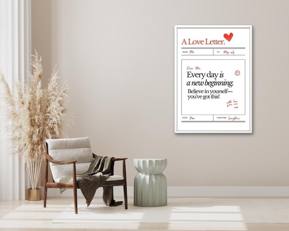 A Love Letter To Myself Every Day New Beginning Affirmation Poster