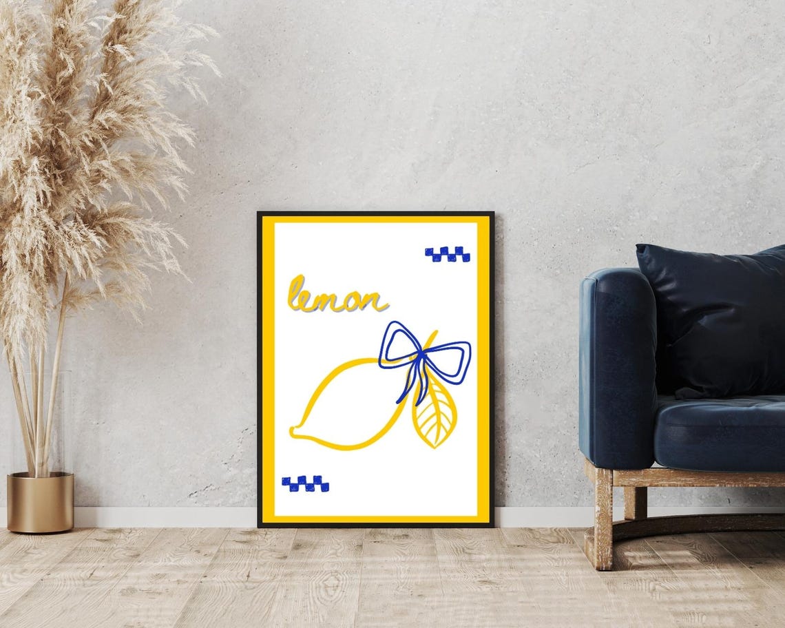 Lemon Art Print Modern Wall Art Fresh Kitchen Decor Sweet Lemon Print - Image 3