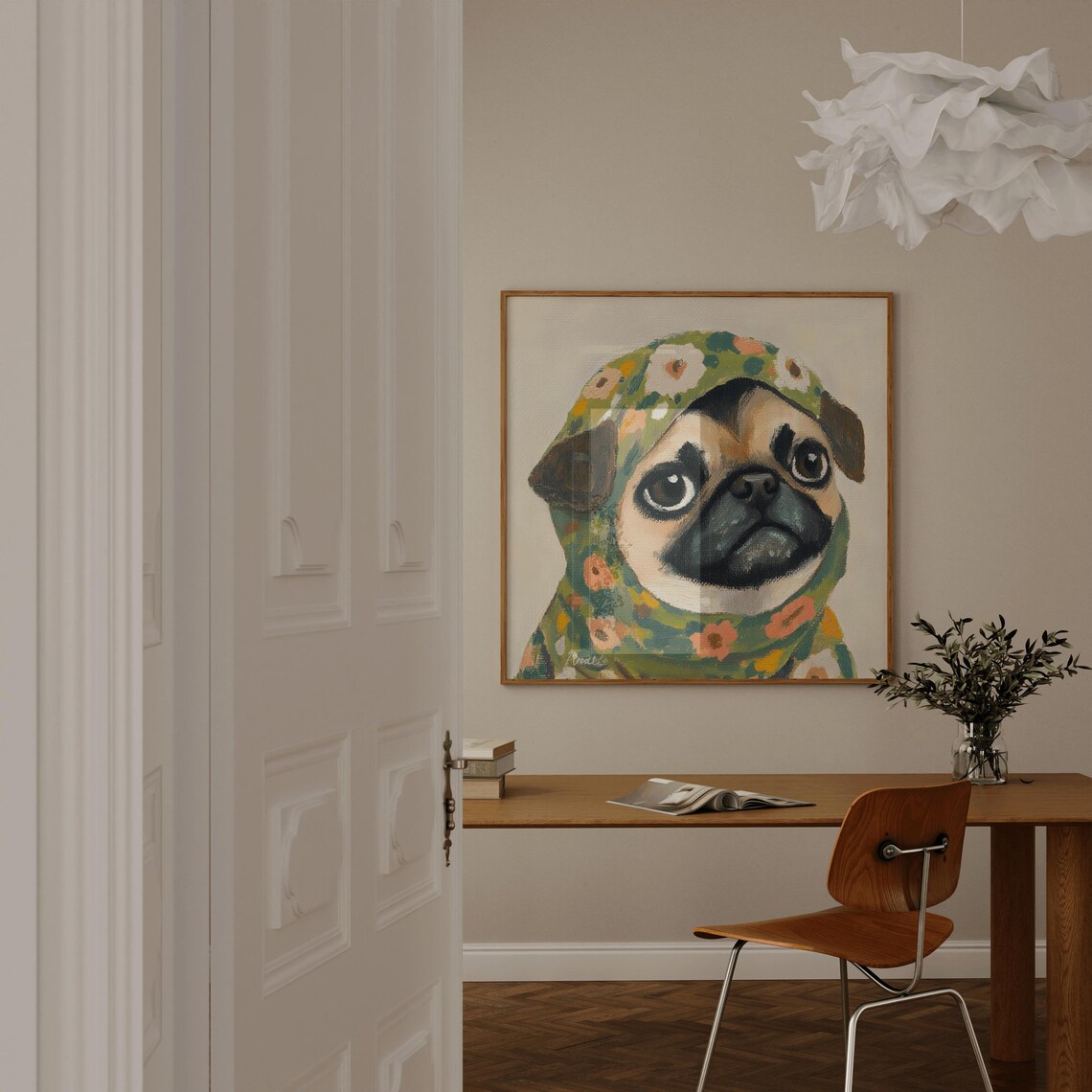 Babushka Pug Dog Print, Funny Nursery Wall Art - Image 3