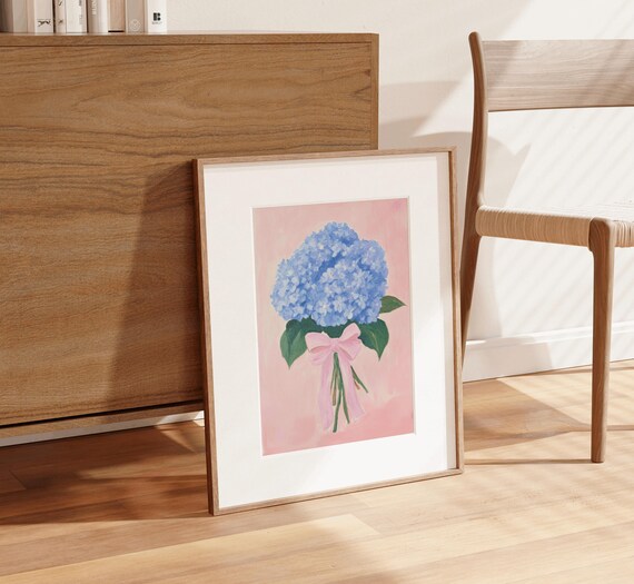 Hydrangea Spring Nursery Wall Art Print