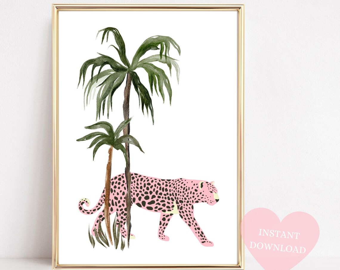 Leopard Tropical Boho Animal Print Poster