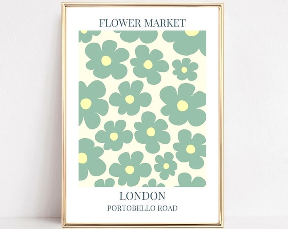 Portobello Road Flower Market, London Art Print