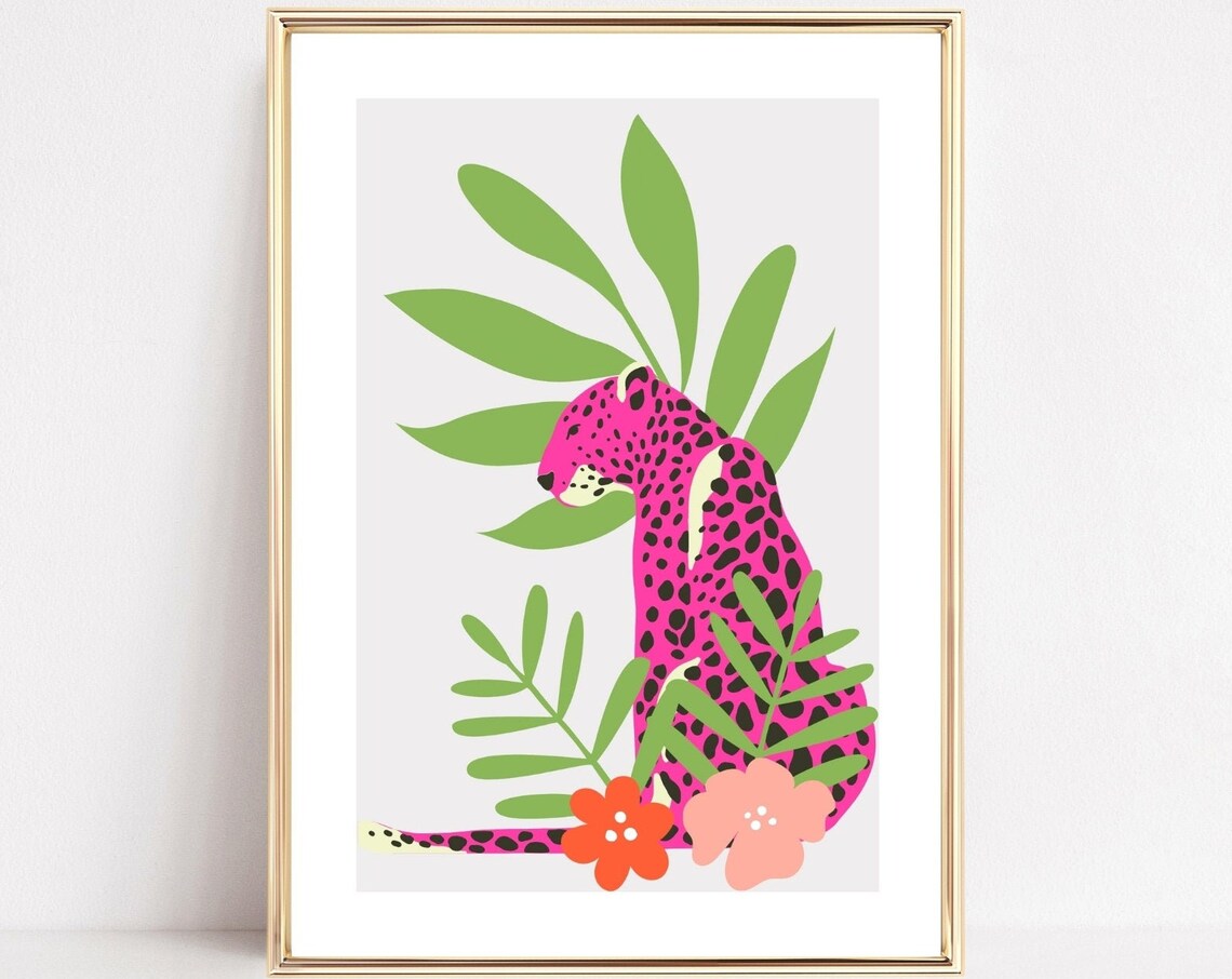 Leopard Cheetah Boho Abstract Tropical Print