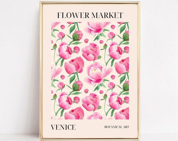 Boho Venice Flower Market Abstract Flowers Art Print