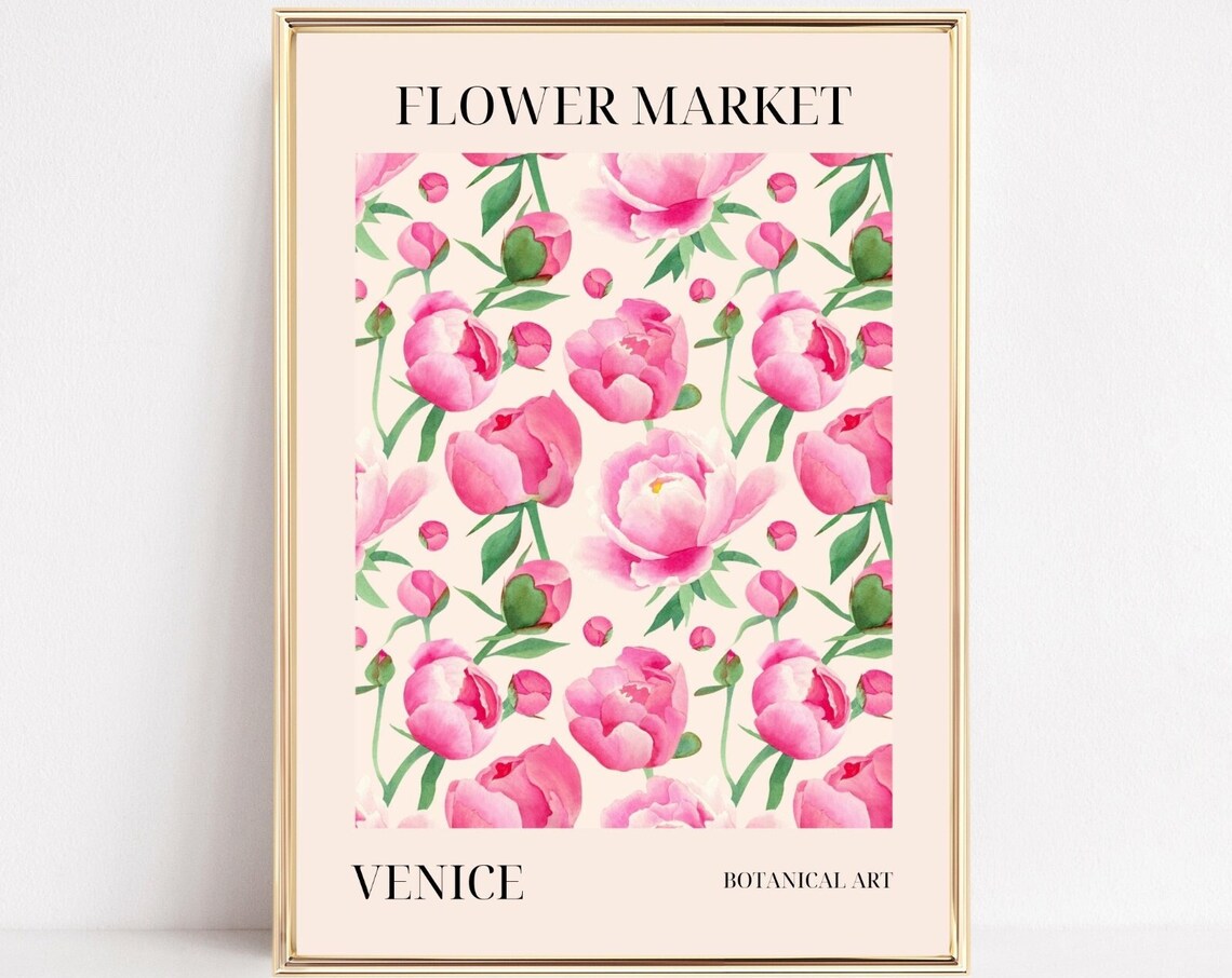 Boho Venice Flower Market Abstract Flowers Art Print
