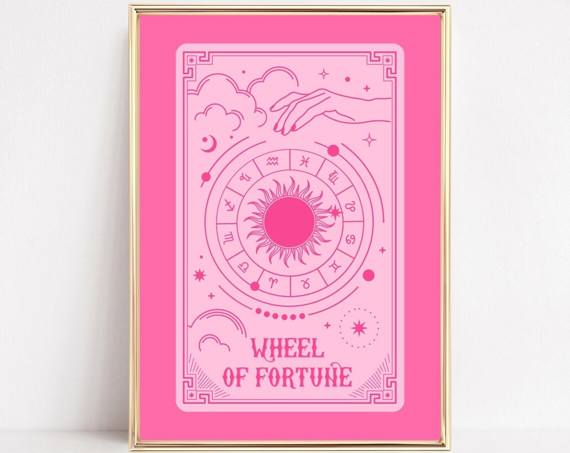 Wheel Of Fortune Tarot Card Art Print, Astrology