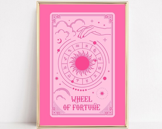 Wheel Of Fortune Tarot Card Art Print, Astrology