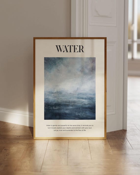Water Element Inspirational Poster, Spiritual Wall Art