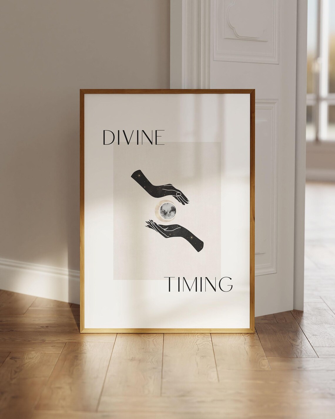 Spiritual Hands With Planets Poster, Wall Art Print
