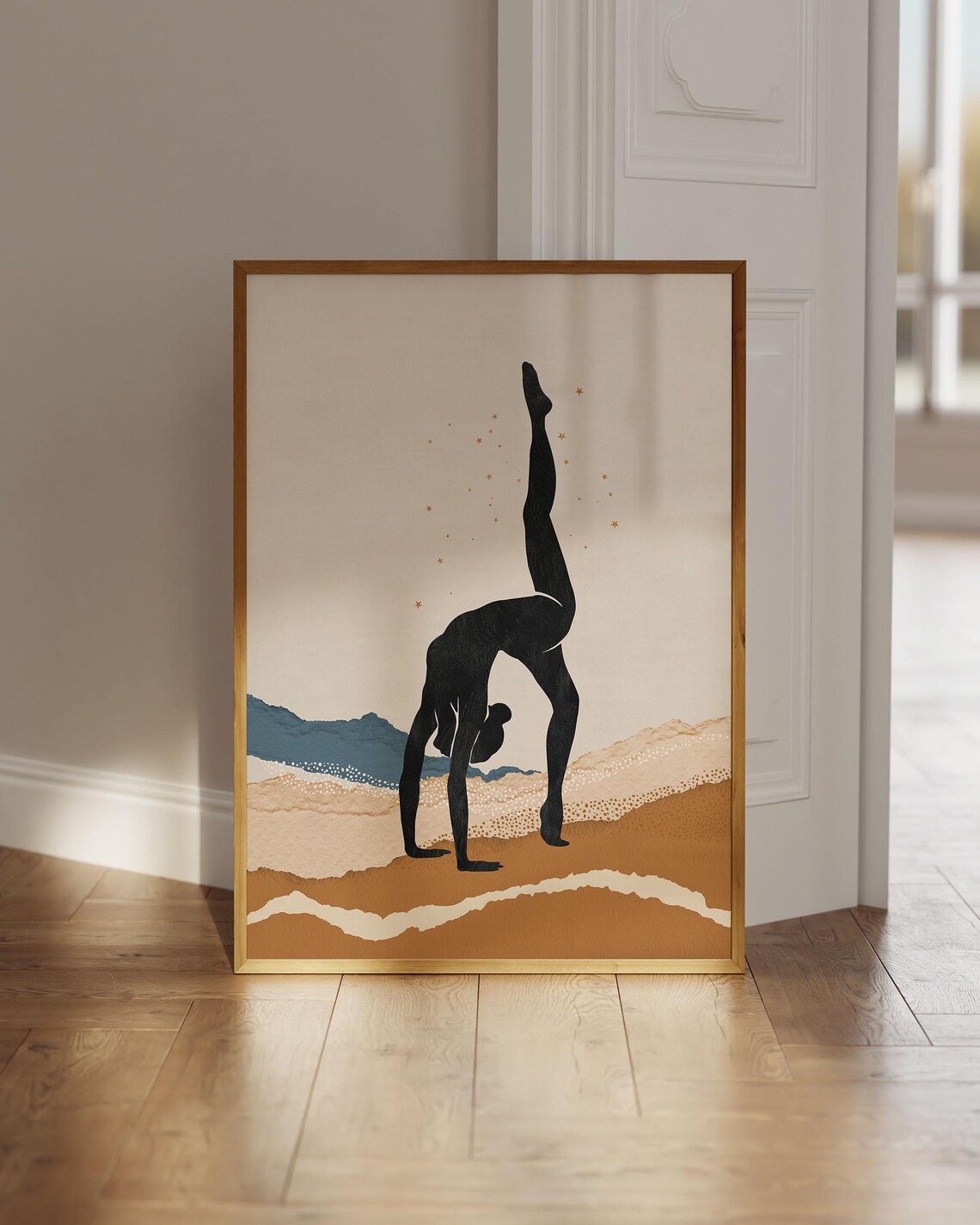 Yoga Pose Poster Print, Boho Wellness Decor