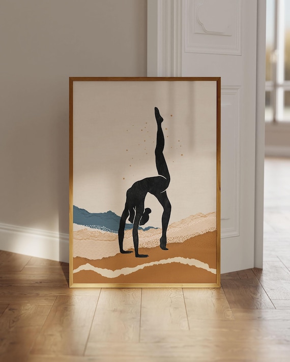 Yoga Pose Poster Print, Boho Wellness Decor