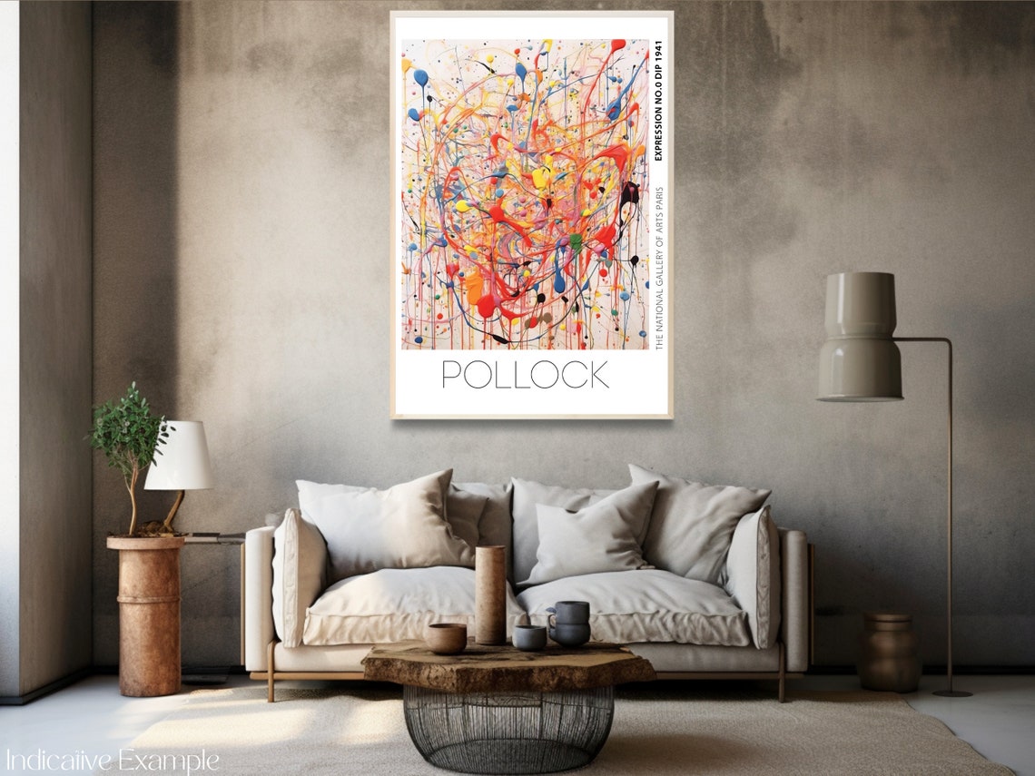 Pollock Expression No 0 Dip 1941 Thin Multicolor Drip Painting Poster - Image 3