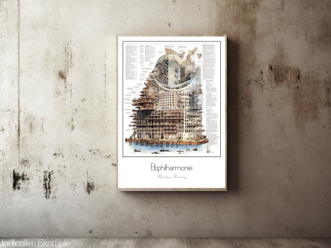 Elbphilharmonie Hamburg Germany Architectural Study Art Poster - Image 2
