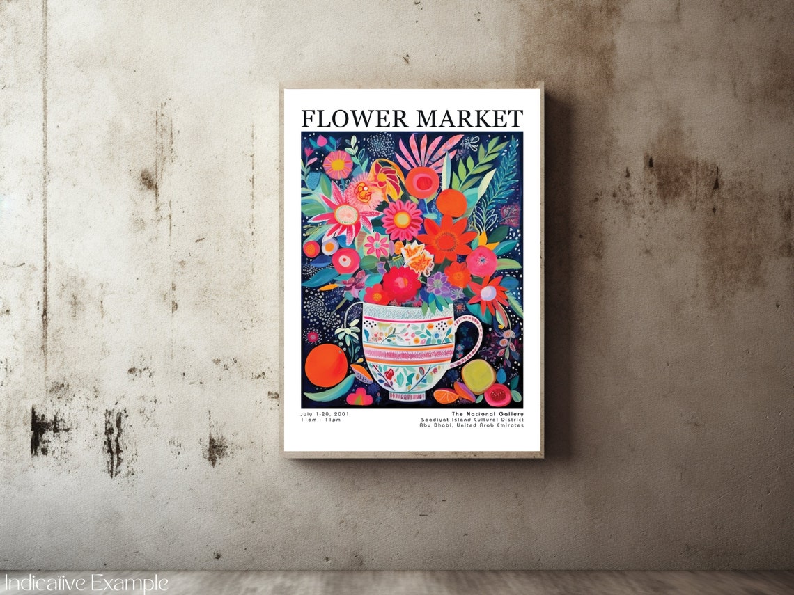 Flower Market Poster Flower Market Print Botanical Wall Art Exhibition Posters Prints Henri Matisse Vintage Flowers Floral Painting - Image 2