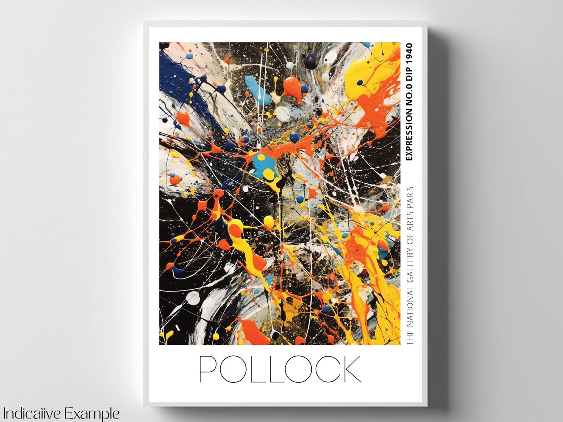 Pollock Expression No 0 Dip 1940 Black Background Splatter Art Poster - Image 4