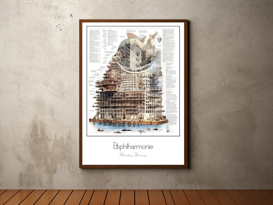 Elbphilharmonie Hamburg Germany Architectural Study Art Poster