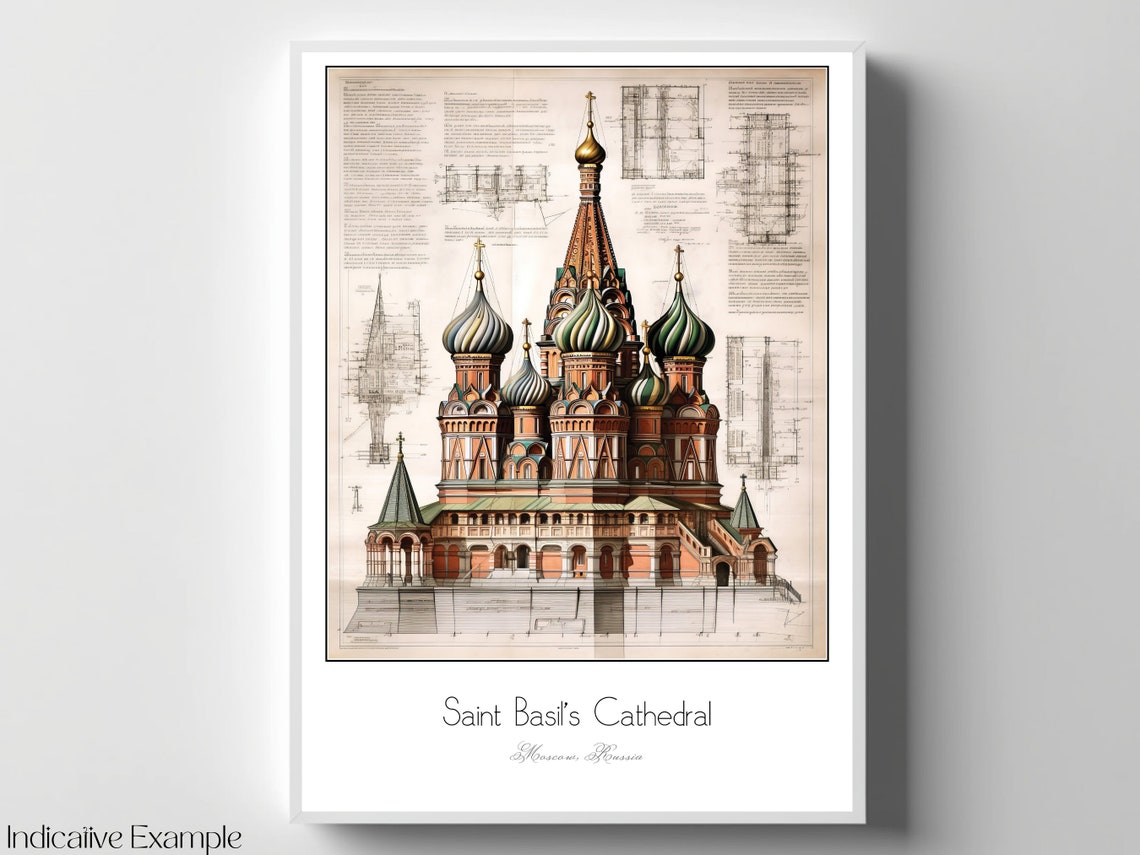 Saint Basils Cathedral Moscow Russia Architectural Art Poster - Image 4