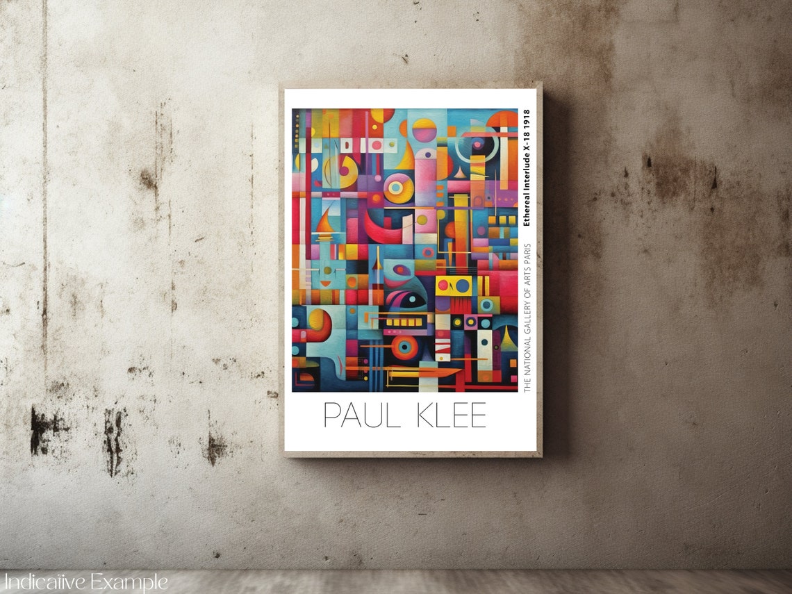 Paul Klee Inspired Bright Geometric Abstract Shapes Art Poster - Image 2