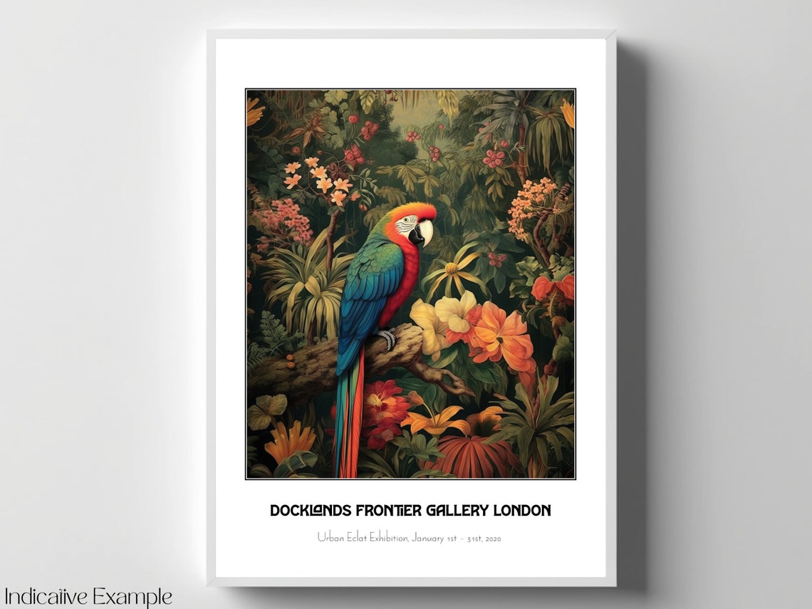 Scarlet Macaw Tropical Jungle Urban Echo London Gallery Poster - Image 4
