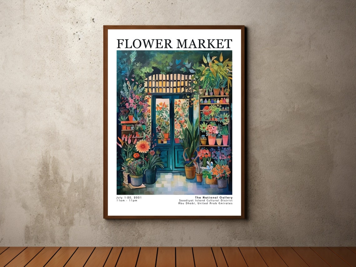 Flower Market Poster Flower Market Print Botanical Wall Art Exhibition Posters Prints Henri Matisse Vintage Flowers Floral Painting