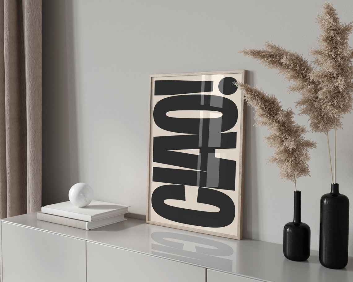 Ciao Exclamation Bold Black Maximalist Statement Typography Poster - Image 4