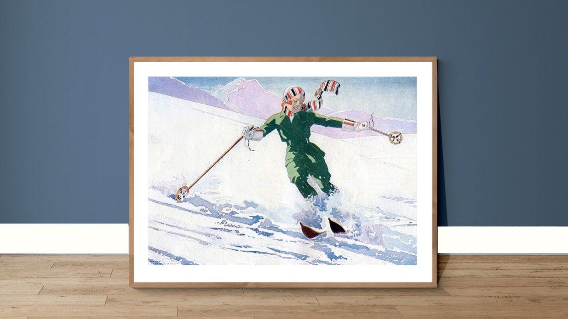 Vintage Ski Poster By Rene Vincent Poster Print Or Print Gift Idea Wall Decor