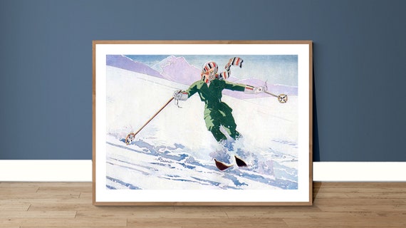 Vintage Ski Poster By Rene Vincent Poster Print Or Print Gift Idea Wall Decor