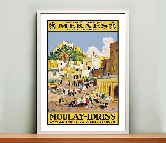 Meknes Moulay Idriss Morocco Vintage Travel Poster