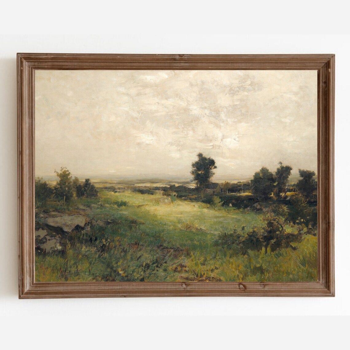 Vintage Country Landscape, Farmhouse Art Print