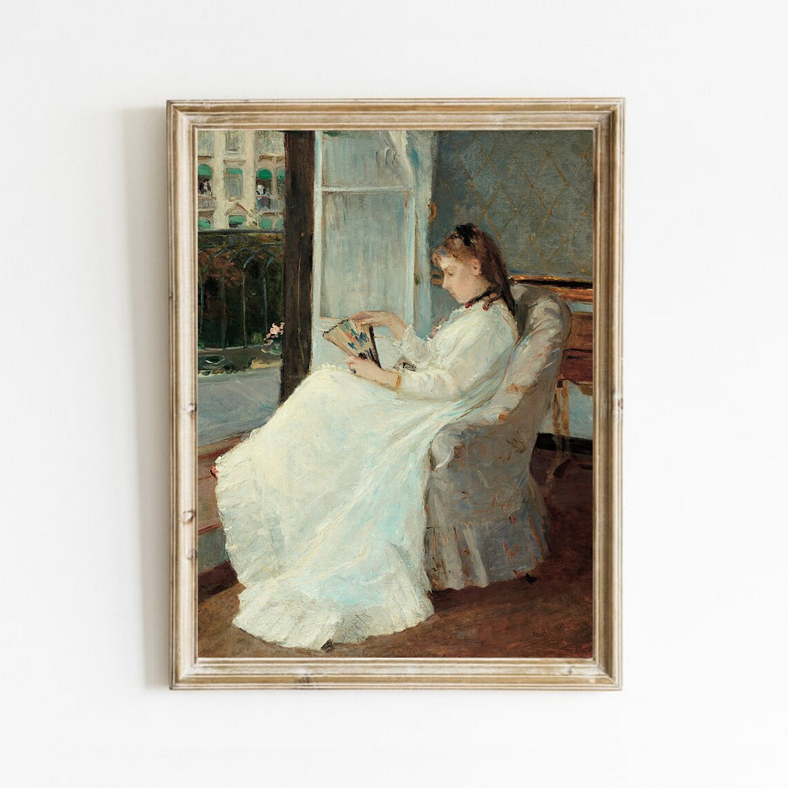 Woman Reading By Window Vintage Impressionist Portrait Oil Painting Poster