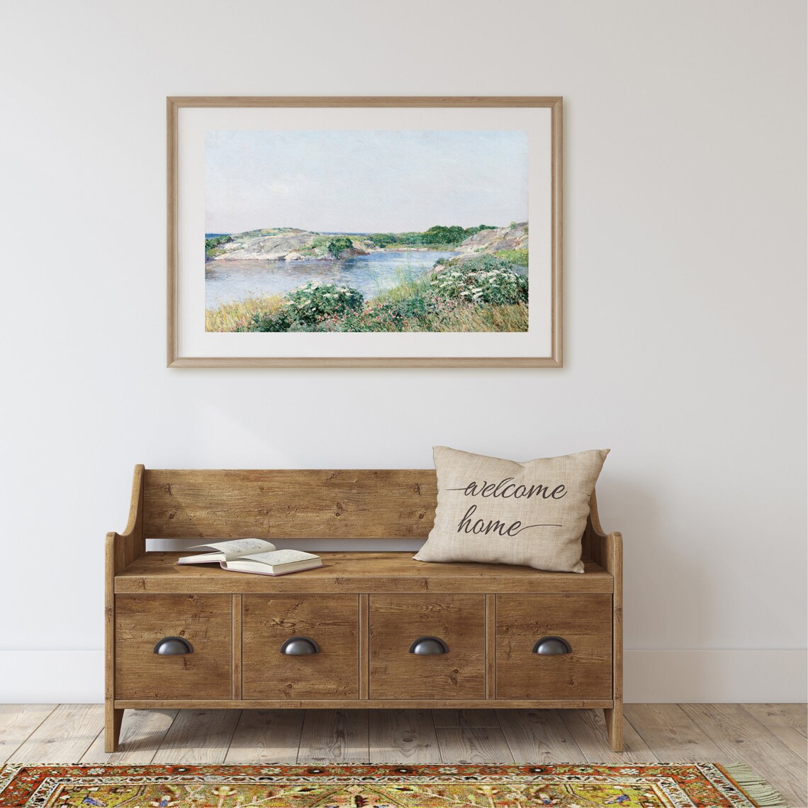 Vintage Pond Country Landscape Wall Art Print - Image 2