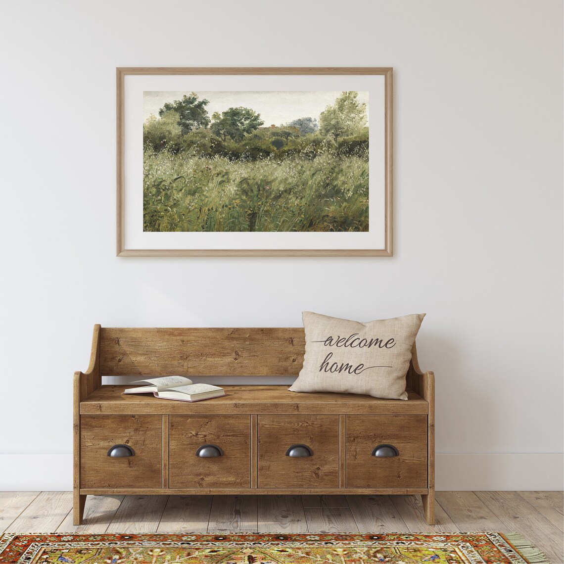 Vintage Cottage Landscape Art Print, Country Scene - Image 2