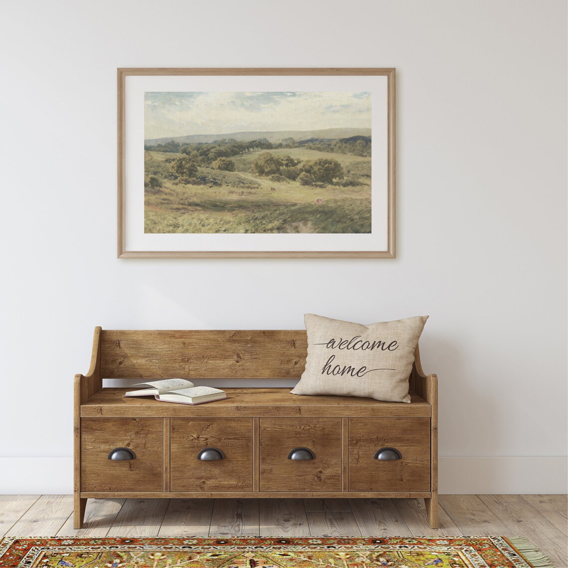 Country Landscape Cow Vintage Art Print, Farmhouse - Image 2