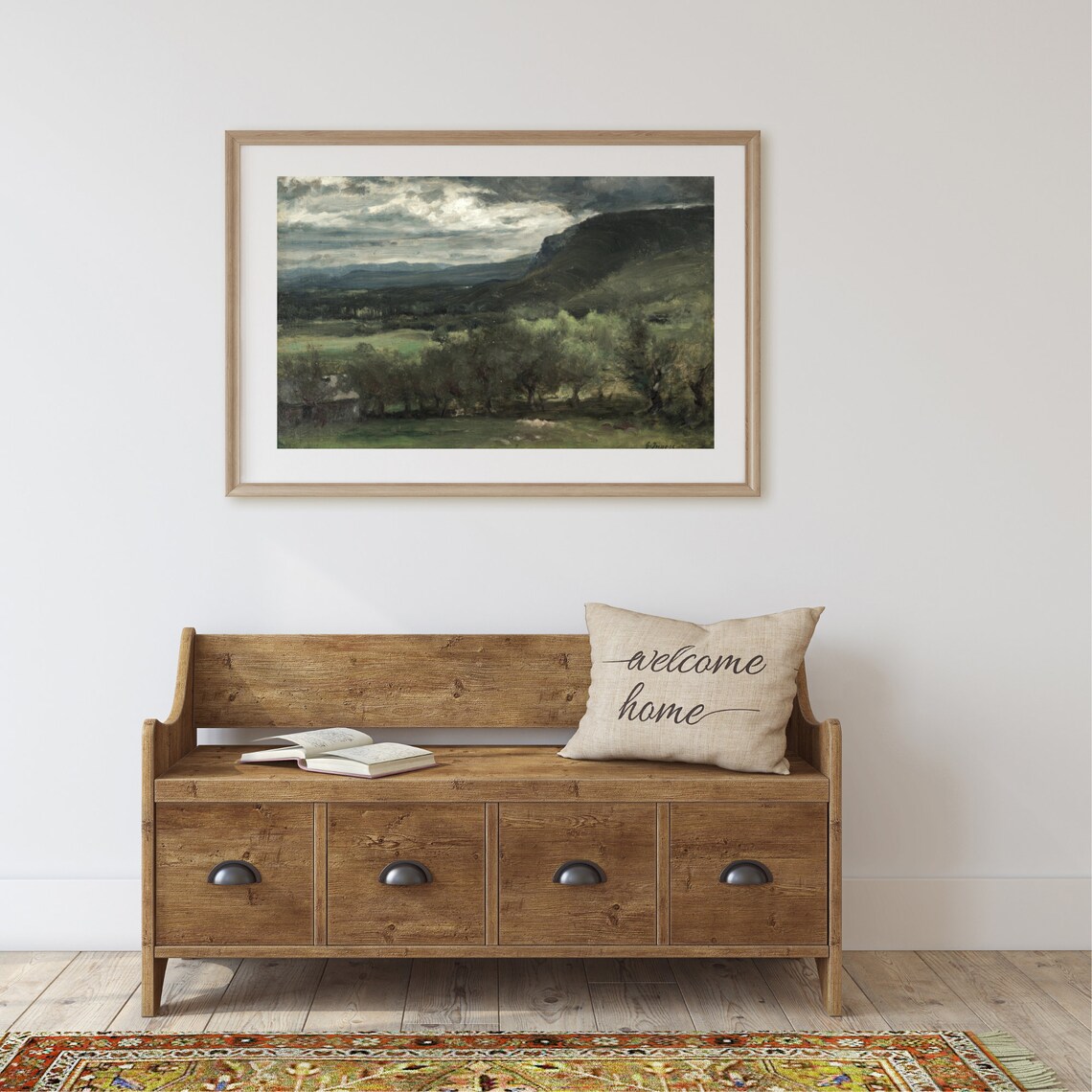 Country Landscape Painting Antique Moody Wall Art - Image 2