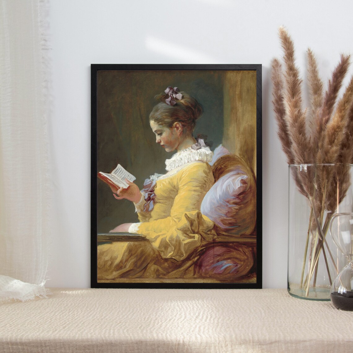 Girl Reading Antique Portrait Vintage Art Print - Image 2