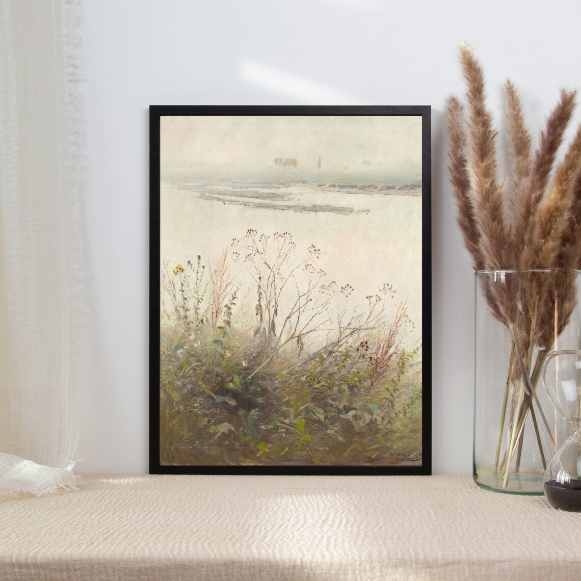 Country Landscape Painting, Antique Farmhouse Art Print - Image 2