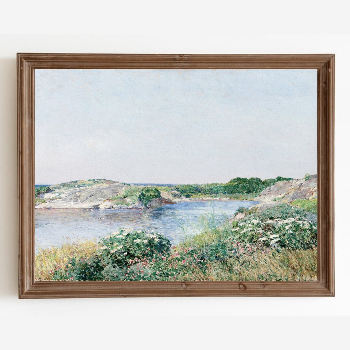Vintage Pond Country Landscape Wall Art Print