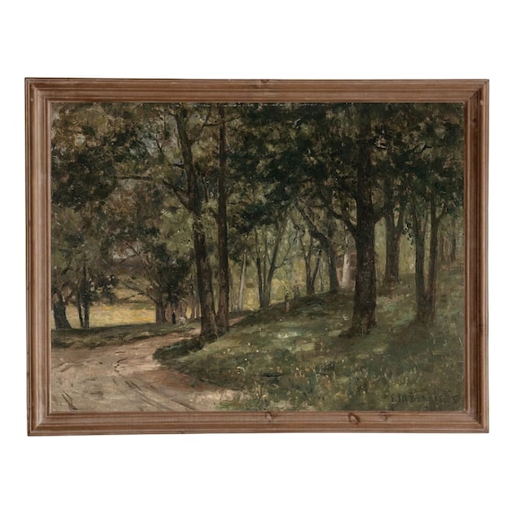 Rustic Forest Vintage Landscape Wall Art Print