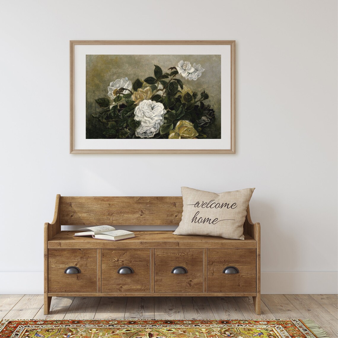 Vintage Roses Still Life Art Print, Antique Floral - Image 2