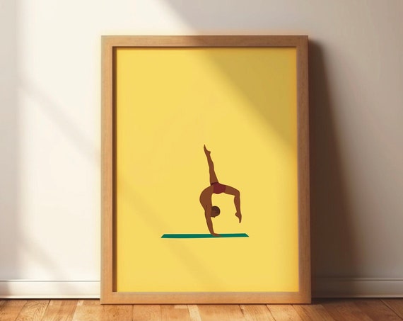 Yoga Man Minimal Modern Sports Friends Art Print