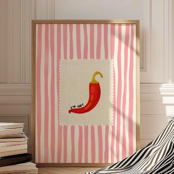 Chili Pepper Kitchen Retro Art Print