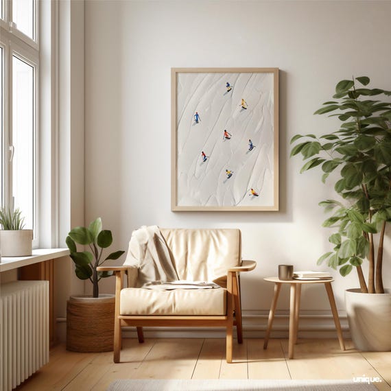 Winter Wall Art Ski Slope White Color Art Print Modern Wall Art For Home Decoration Wall Art Winter Art Prints Art