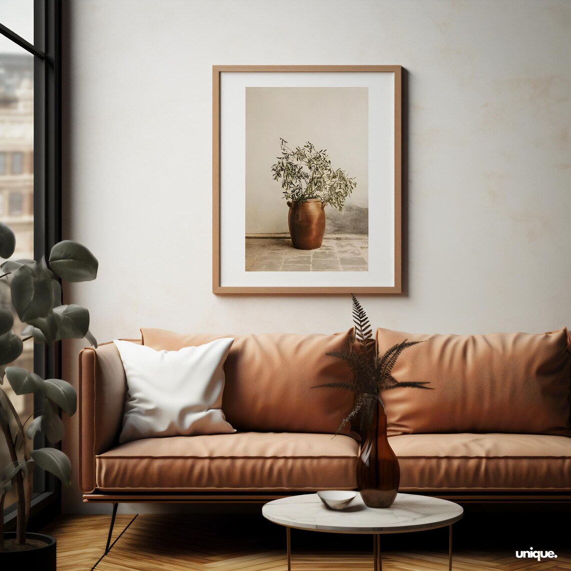 Rustic Olive Branch in Terracotta Pot Boho Photography Wall Art - Image 2