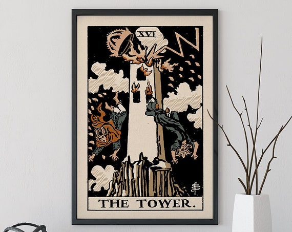 The Tower Tarot Card Neutral Vibe Poster